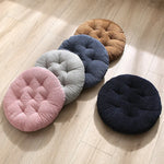 coussin chaise rond velours côtelé rose doux assise sol tabouret