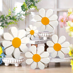 décoration murale bois marguerite vintage fleurs décoratives blanc jaune rustic champêtre