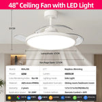 ventilateur lampe led moderne blanc invisible télécommande fixe central chambre salon
