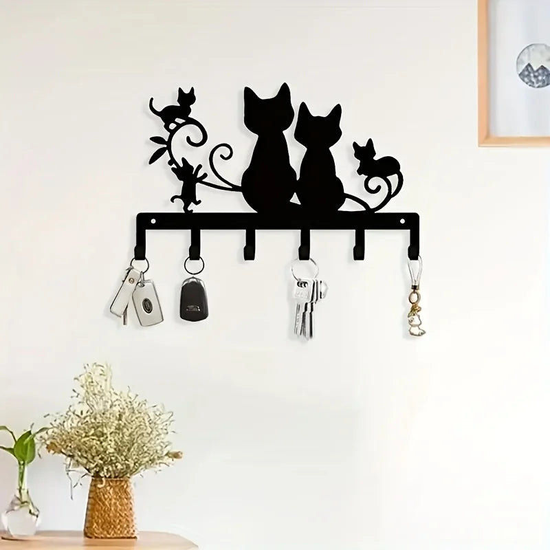 porte clés mural chats plantes moderne décoration animaux fixations porte clés bracelet