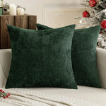 housse coussin carré bleu marine chenille polyester moderne zip blanc