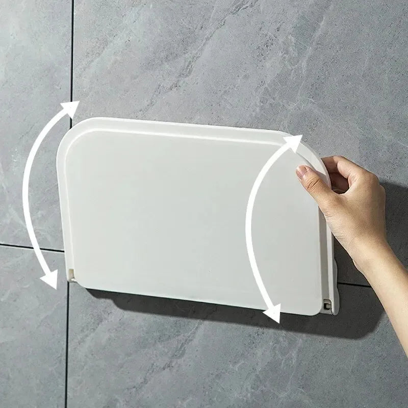 support rangement adhésif étagère pliante murale blanche moderne salle bain.storage lunettes montre téléphone cosmétiques