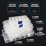 boîtes rangement transparentes modulaires grilles détachables organisation pratique bijoux outils écologiques plastique pp respectueux