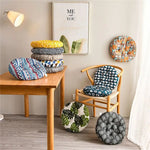 coussin chaise rond moderne 40x40cm motifs géométriques feuilles tropicales ours polaires adhésif bleu vert