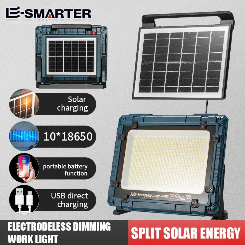 lampe solaire d'urgence bleu noir moderne grille led panneaux solaires camping auto ip65 abs
