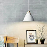 suspension conique moderne opaque alliage noir blanc salon chambre restaurant