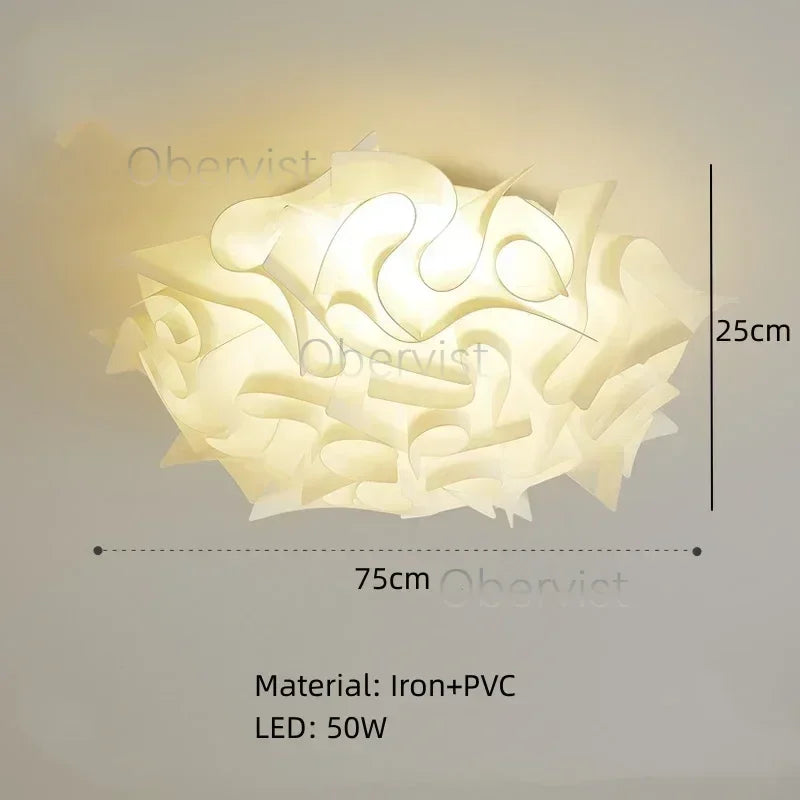 lampe suspension blanc forme géométrique moderne plaque fixation flux lumineux intelligent certification sécurité