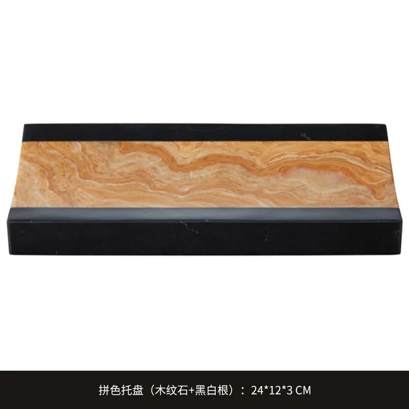 ensemble salle bain marbre moderne bouteille savon porte savon plateau vert marron noir blanc