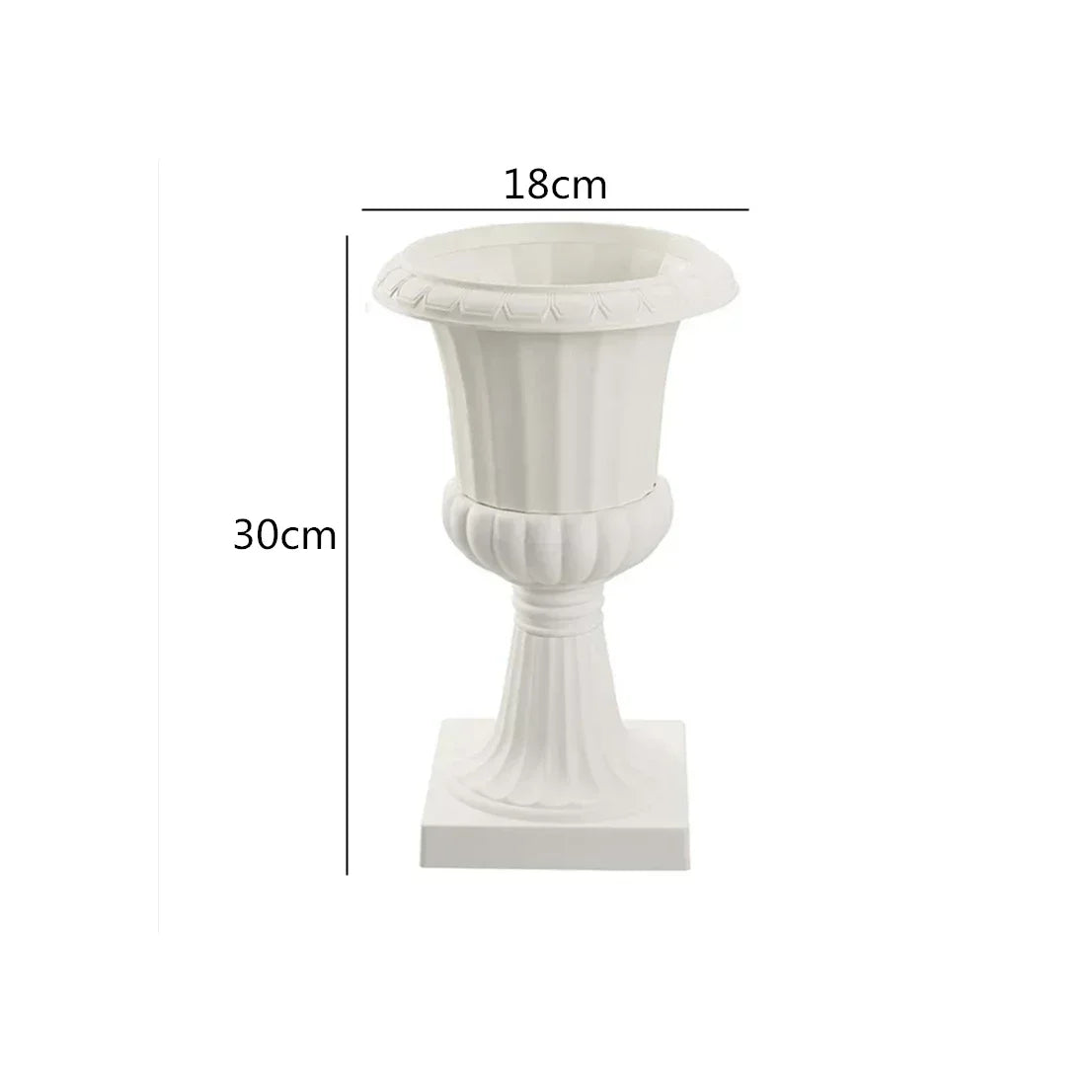 cache pot blanc classique opacité plastique intérieur extérieur balcon jardin table