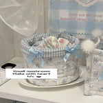 panier rangement coton pliable blanc bleu imprimé animaux utilisation multiple organisation cadeaux