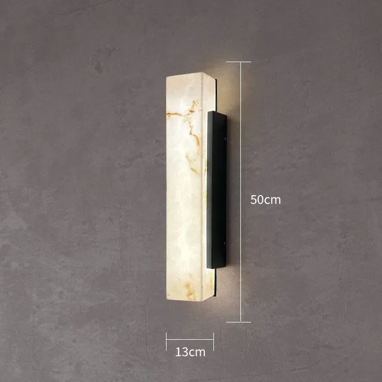 applique murale led moderne imitation marbre blanc veinures lumineuse extérieure contemporaine fixée muralisée