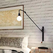 Applique murale rétro américaine en frêne à bras long pour cuisine loft - Luminaire décoratif