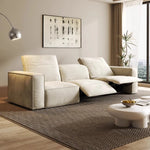 canapé salon moderne forme beige clair tissu composite coussin doux
