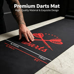 tapis fléchettes darts logo rouge antidérapant polyester moderne noirintérieurextérieur