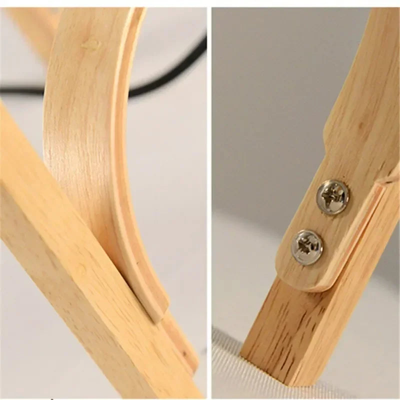 lampe table bois blanc minimaliste led interrupteur tactile chambre salon decoration moderne