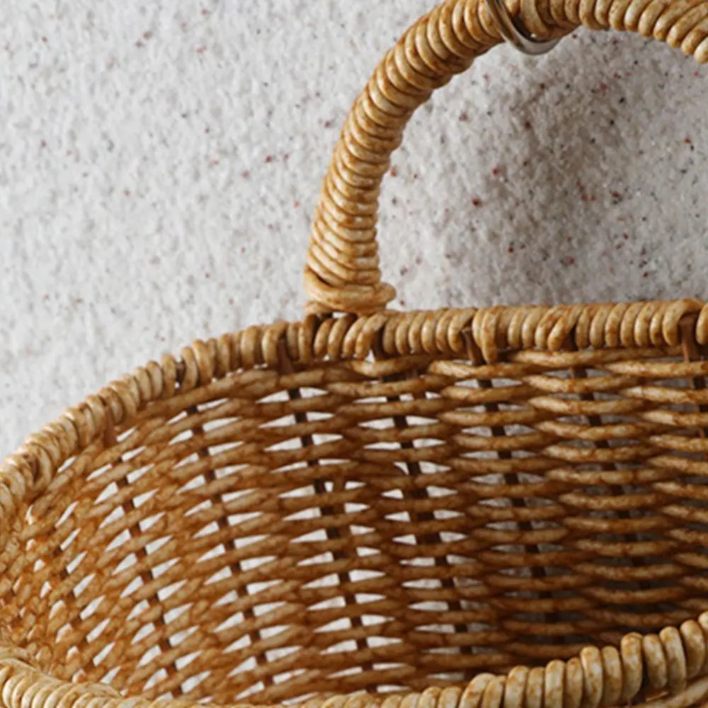 panier osier tressé réutilisable anse accroches murales rangement fruits légumes rustiqueintérieurDecorationBohemeChampetre