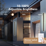 lampe murale led contemporaine noire ip67 gradation 10 100 étanche fixation