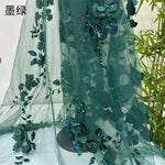 tissu dentelle fleurs relief polyester acrylique transparent classique élégant brodé biodegradable respectueux environnement 150cm