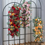 support fleurs artificielles moderne bouquet doré élégant décoration mariage tablecoration métal or rouge blanc