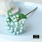 Bouquet artificiel baies rouge bleu vert feuilles naturel intérieur extérieur 30CM