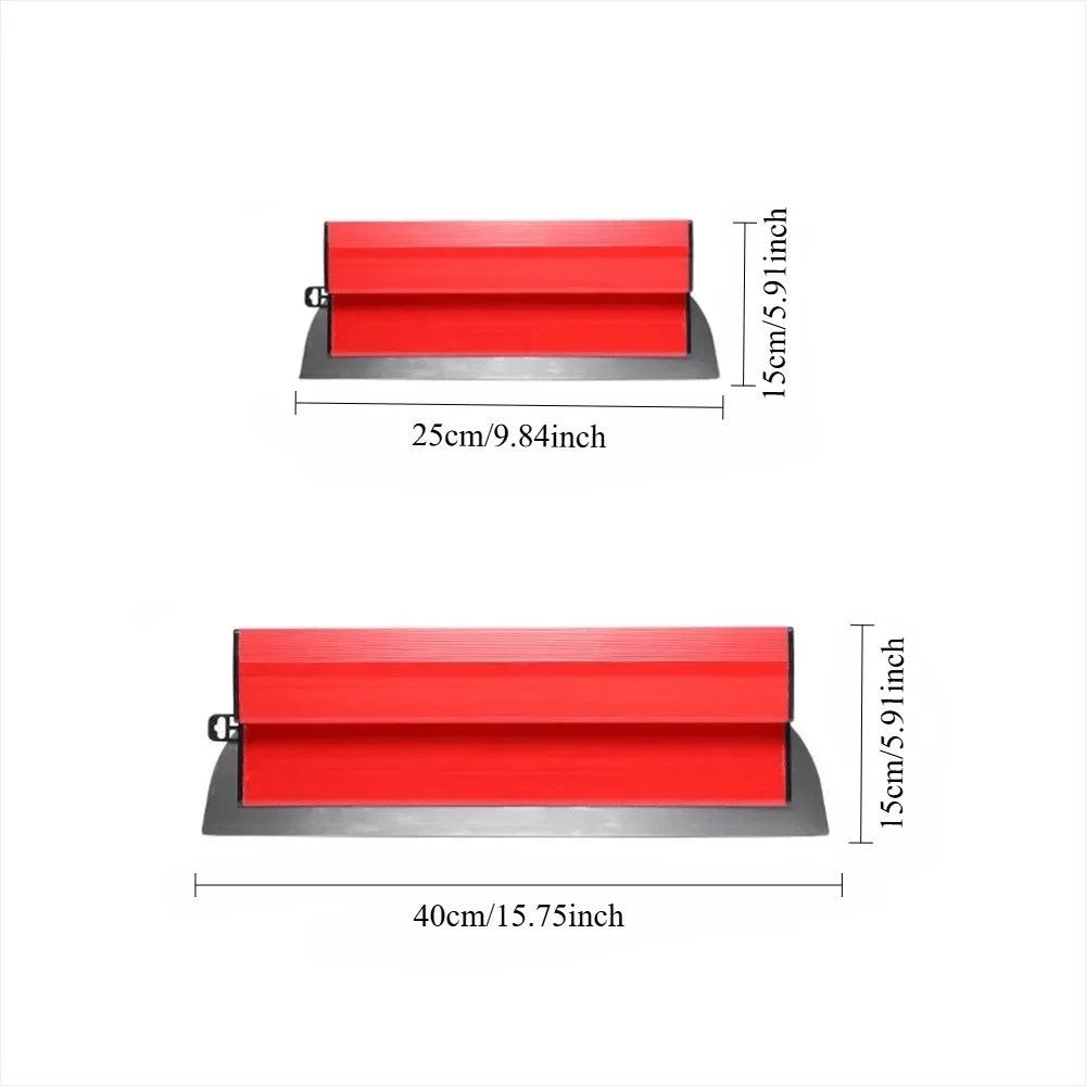 outil finition mural rouge blanc lisse clips poignée noire peinture cloison sèche 25cm 40cm