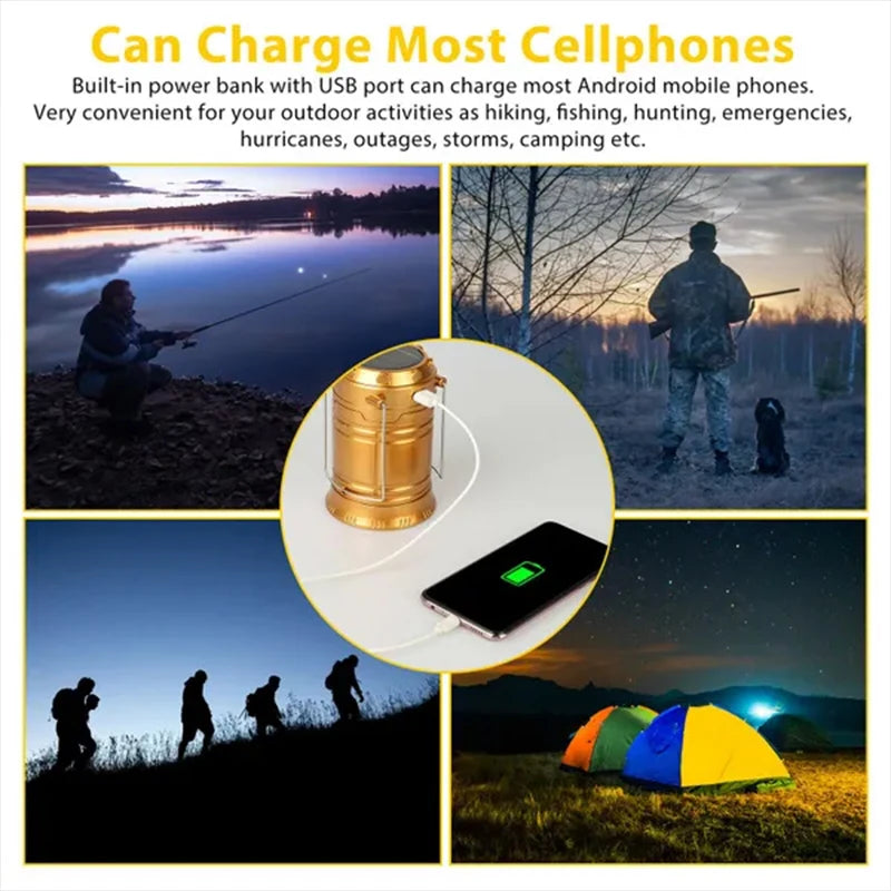 lanterne pliable rechargeable led solar portable étanche ip65 noir moderne camping survivalurgence