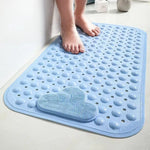 tapis bain antidérapant gris texturé drainage nuage minimaliste adhésif ventouses