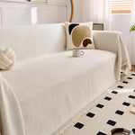 housses canapé moderne beige gris vert rayures chenille polyestère universal toutes saisons