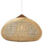 suspension lumineuse rattan tressé noir moderne rustique crochets câble électrique 60 80 cm