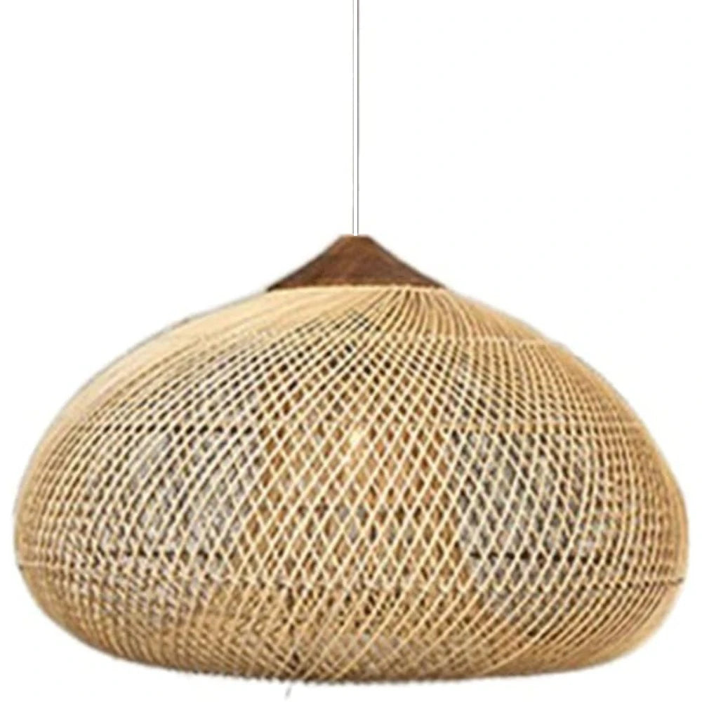 suspension lumineuse rattan tressé noir moderne rustique crochets câble électrique 60 80 cm