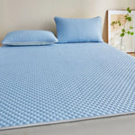 matelas rafraîchissant bleu clair texture géométrique moderne oreiller