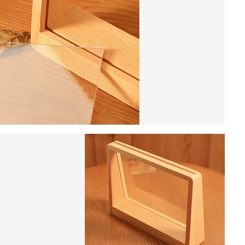 cadre photo moderne minimaliste bois clair imprimé graphique verre transparent maison 6pouces 7pouces