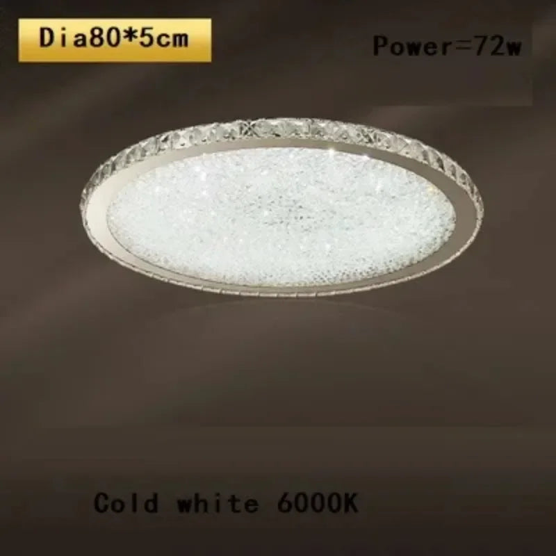 plafonnier led moderne cristaux brillants blanc doré élégant télécommande grande taille verre