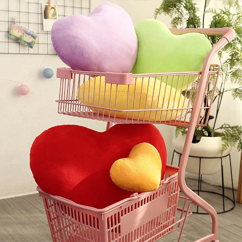 coussin décoratif forme cœur doux velouté moderne lit salon chambre cadeau maison tendance