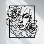 sculpture murale moderne silhouette femme rose métal noir abstraite opaque décoration intérieure minimaliste