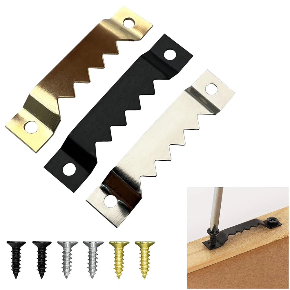 clips fixation or argent noir dents scie cadres photo vis moderne