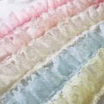 ruban dentelle rose clair blanc bleu clair jaune clair vintage 5m 5.2cm écologique mariage