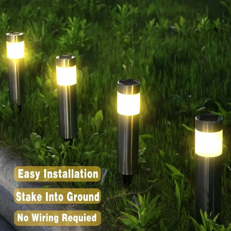 lampes solaires argentées éclairage extérieur moderne facile ip65 protection solaire