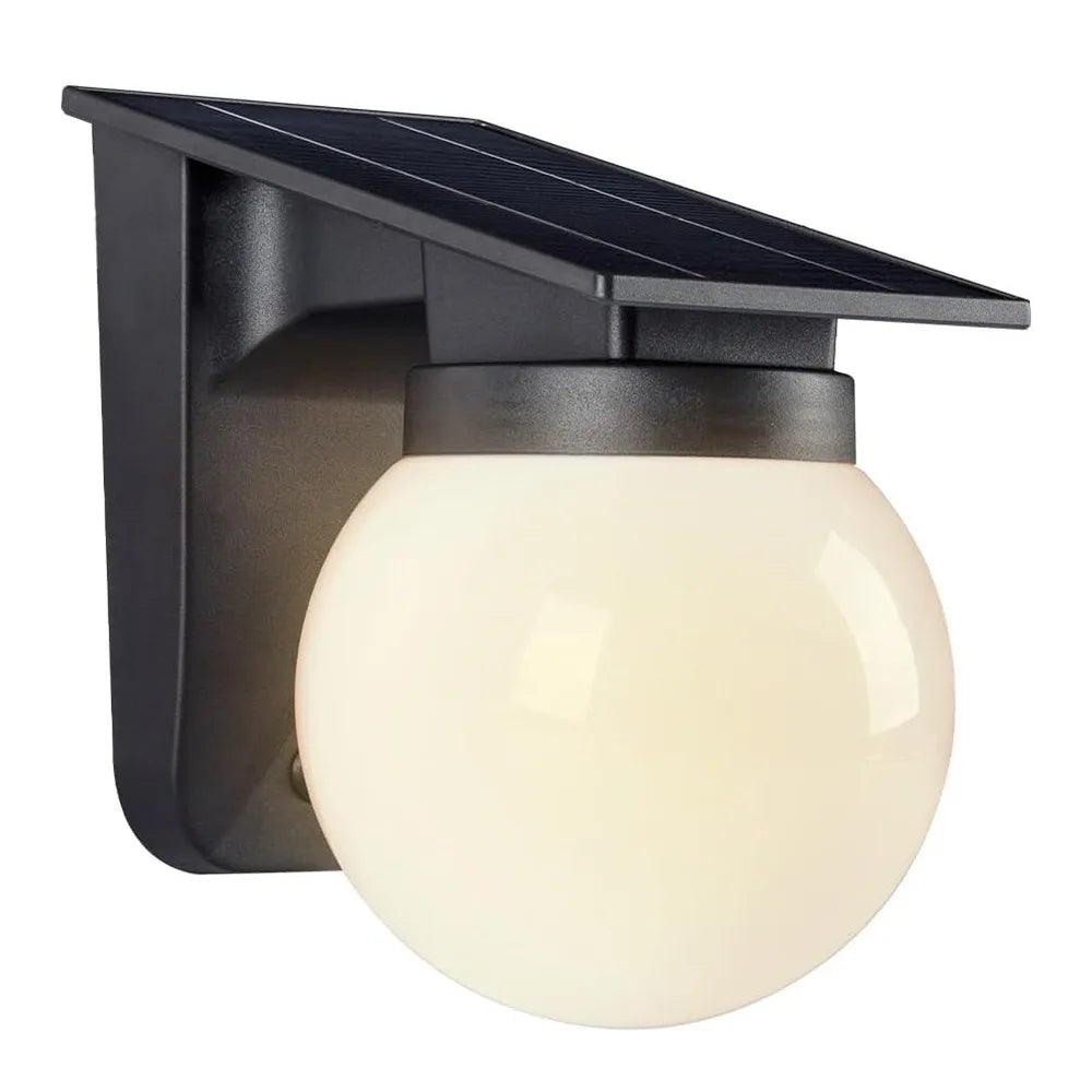 lampe solaire murale ip65 panneau solaire globe lumineux noir blanc