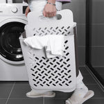 panier linge blanc marron perforé pliable moderne fixé mur multifonctionnel