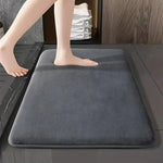 tapis bain velours noir moderne absorbant antidérapant salle bain maison doux