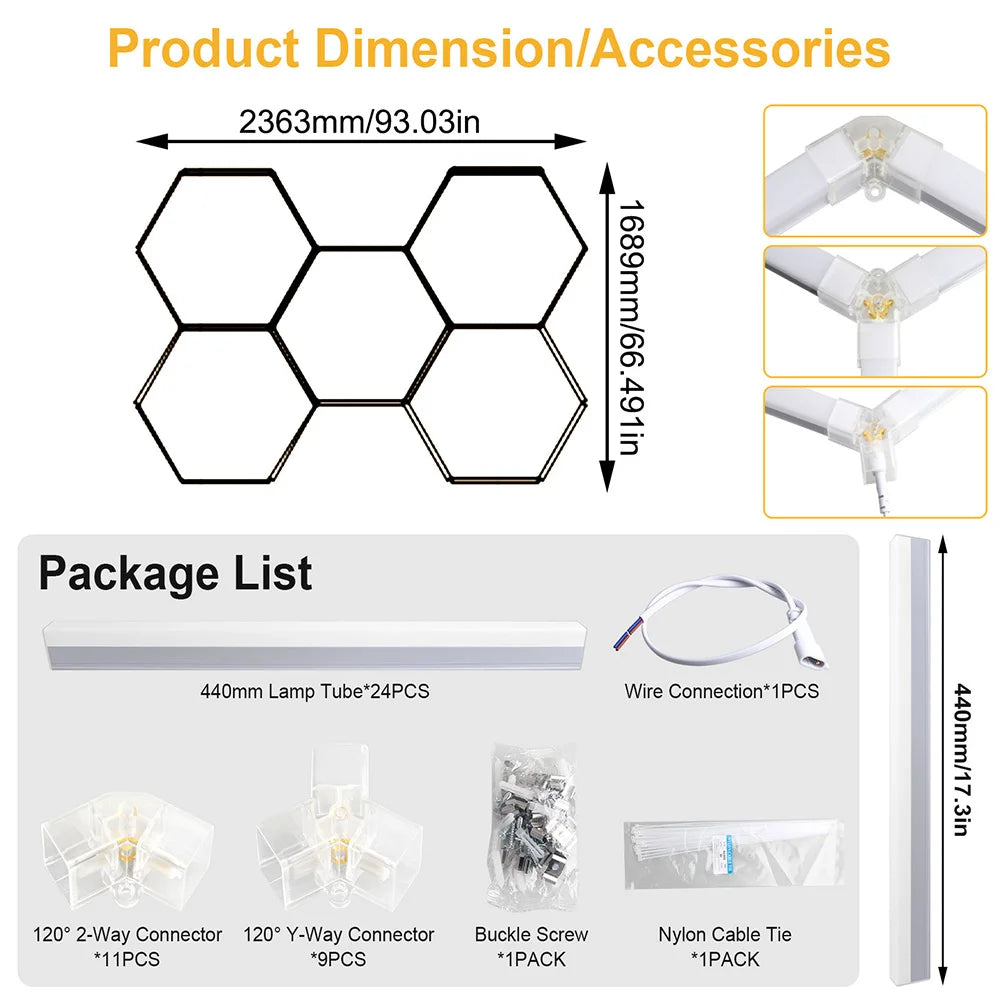 plafonnier led blanc hexagonal moderne ultra lumineux flux 2000 82000 100 240v écrous ruban