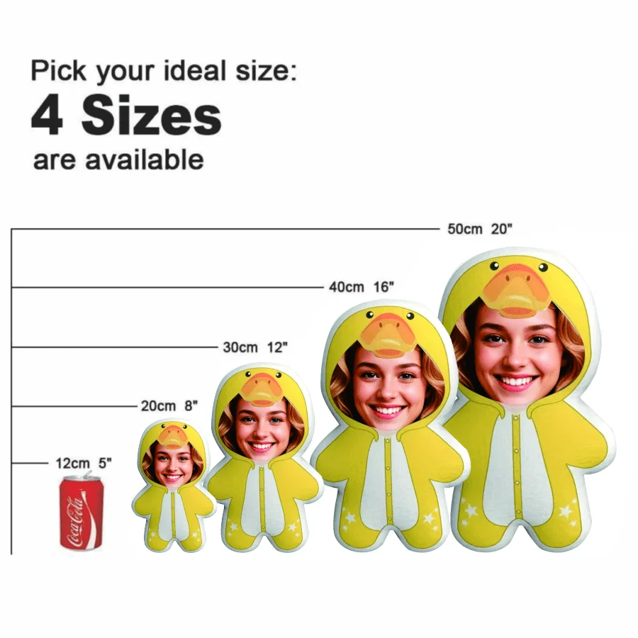 coussin personnalisable jaune imprimé visage étoiles moderne créatif machine lavable 20cm 30cm 40cm