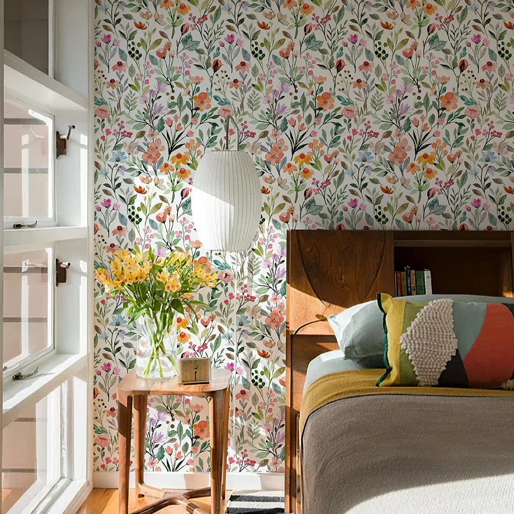 papier peint floral imperméable autoadhésif vinyle moderne décoration intérieur salon chambre enfant résistant humidité