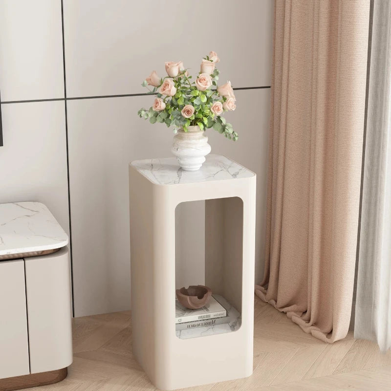 support vases moderne multi niveaux beige noir texture marbrée intérieur moderne