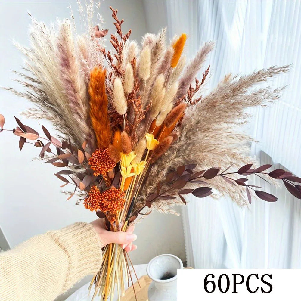 bouquet fleurs séchées naturelles décoration maison automne orange rustiqueintérieur anniversaire mariage