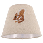 abat jour brodé écureuil beige clair classique tissu texturé opacité compatibles e27 e14