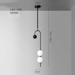 suspension lumineuse moderne sphères translucides structure métallique noir blanc
