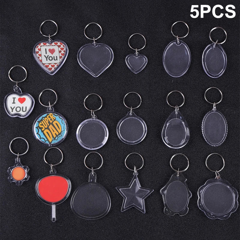 porte clés transparent moderne imprimé ❤️ You étoile super dad anneau métallique