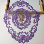 serviettes table blanc broderie florale dentelle classique vintage mariage festivité
